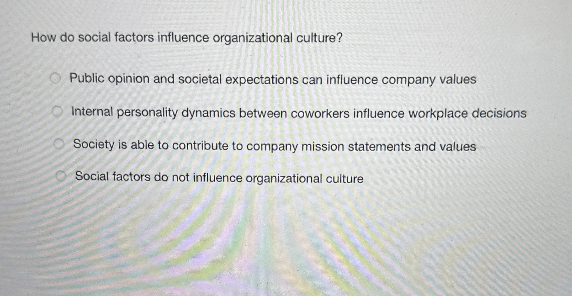 Solved How do social factors influence organizational | Chegg.com