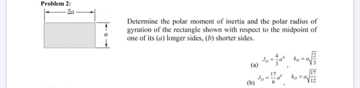 Solved Problem 2 Determine The Polar Moment Of Inertia And