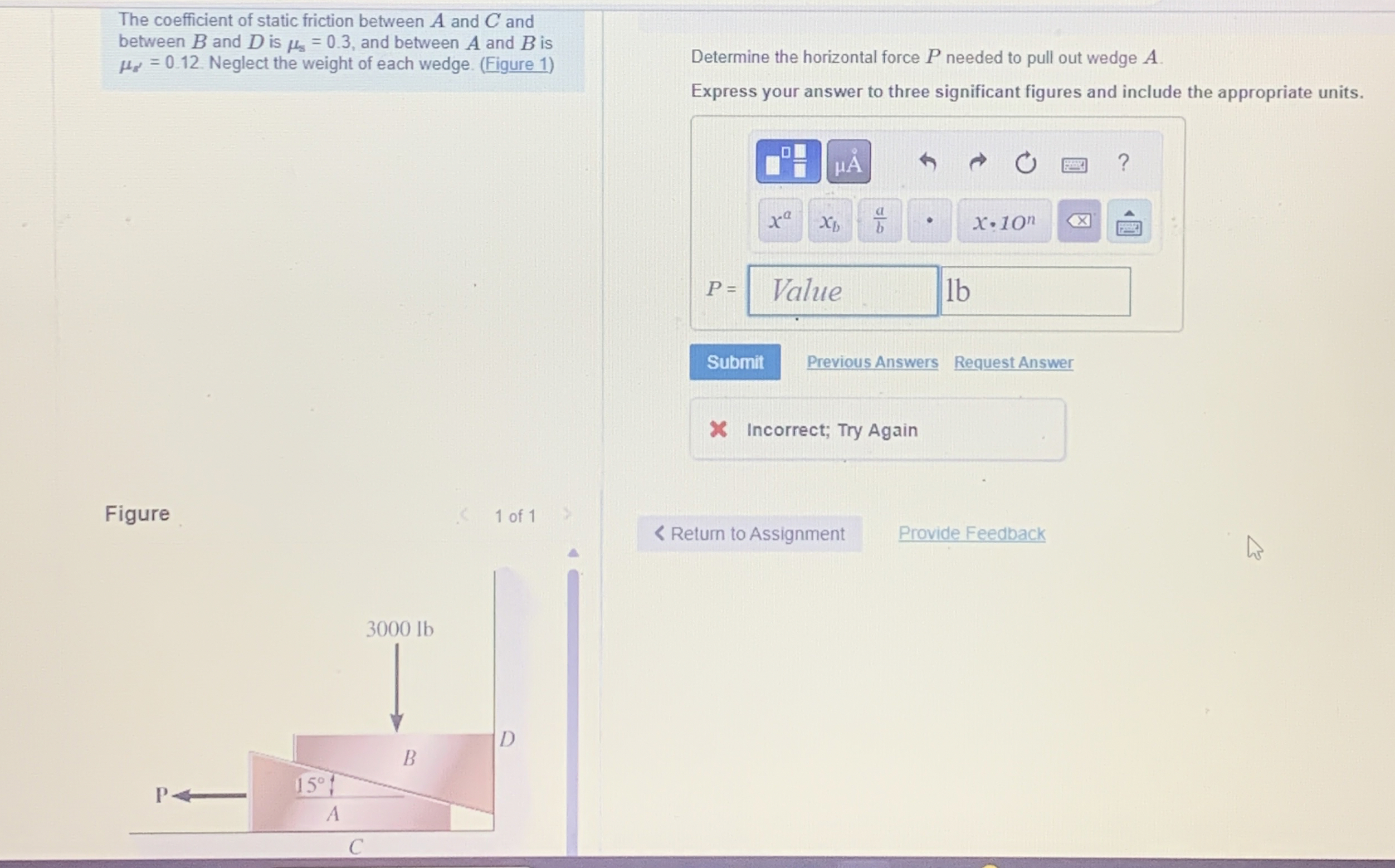 Solved The coefficient of static friction between A and C | Chegg.com
