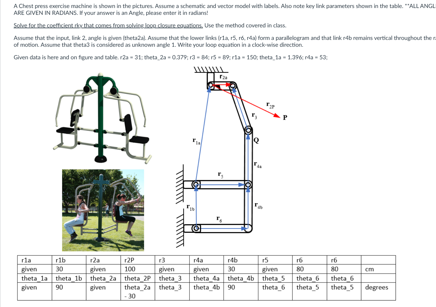 Solved A Chest press exercise machine is shown in the | Chegg.com