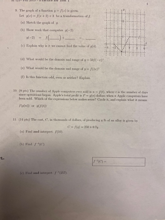 Solved 9. The graph of a function y = f(a) is given. Let | Chegg.com