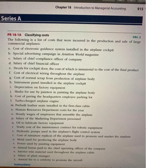 Solved Chapter 18 Introduction to Managerial Accounting 915 | Chegg.com