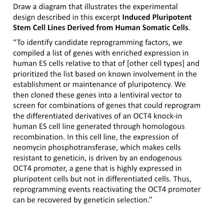 Draw a diagram that illustrates the experimental | Chegg.com