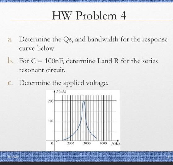 Solved HW Problem 3 • A Series RLC circuit has a series | Chegg.com