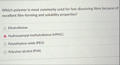 Solved Which polymer is most commonly used for | Chegg.com