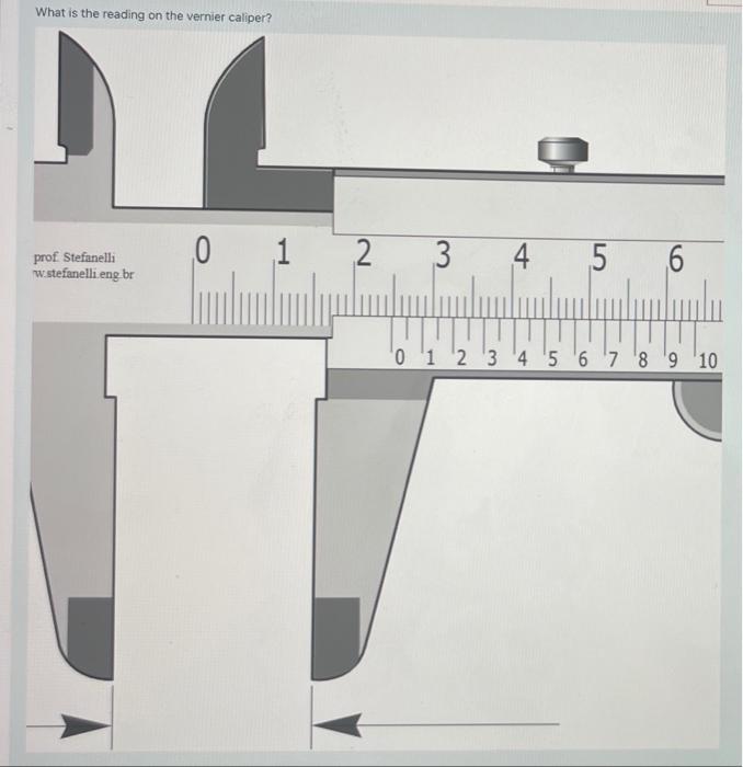 Solved What is the reading on the vernier caliper? 0 1 prof. | Chegg.com