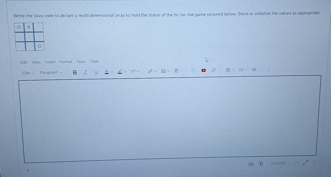 Solved Write the Java code to declare a multi dimensional | Chegg.com