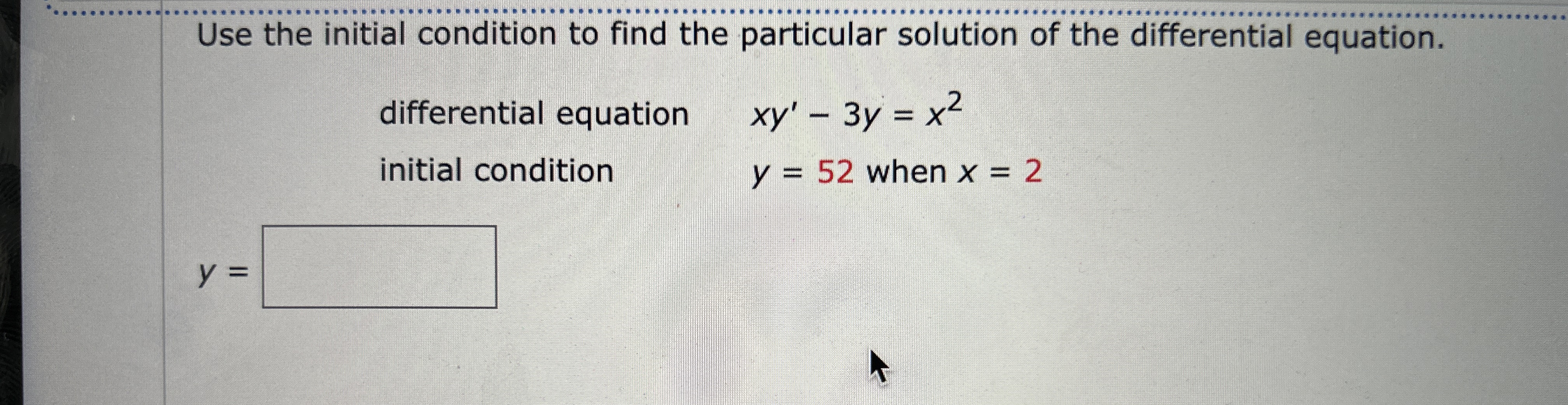 Solved Use the initial condition to find the particular | Chegg.com
