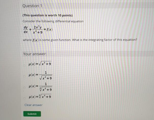 Solved Question 1 (This question is worth 10 points) | Chegg.com