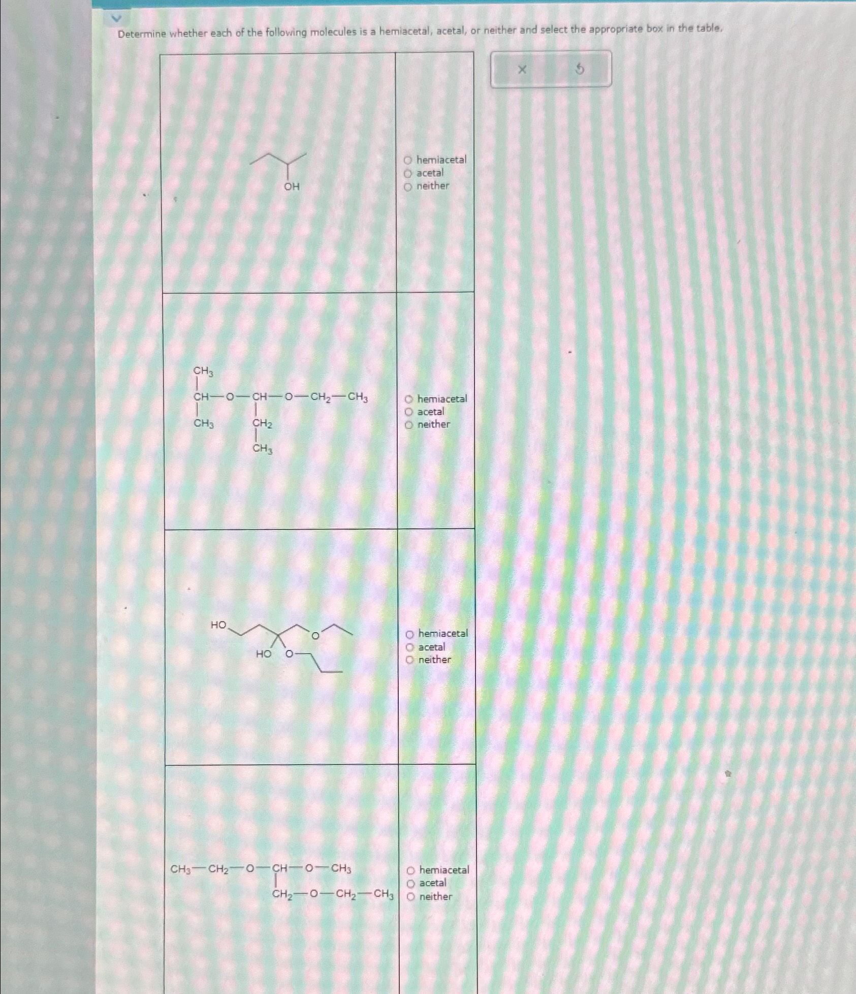 Solved Determine whether each of the following molecules is | Chegg.com