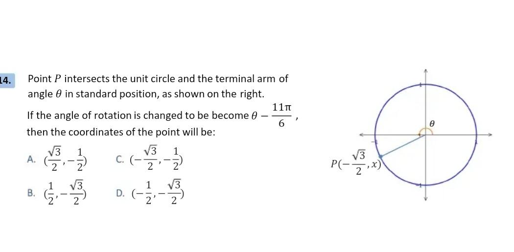 Solved Point P ﻿intersects the unit circle and the terminal | Chegg.com