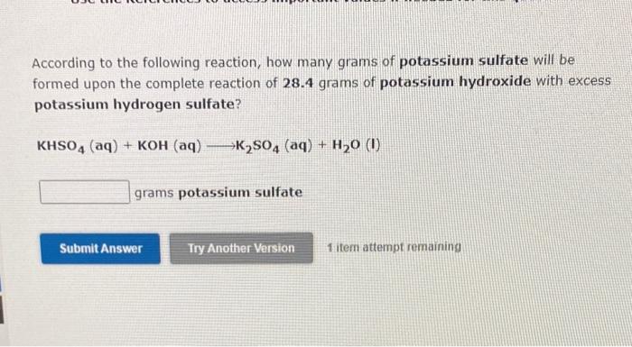 Solved According To The Following Reaction How Many Grams