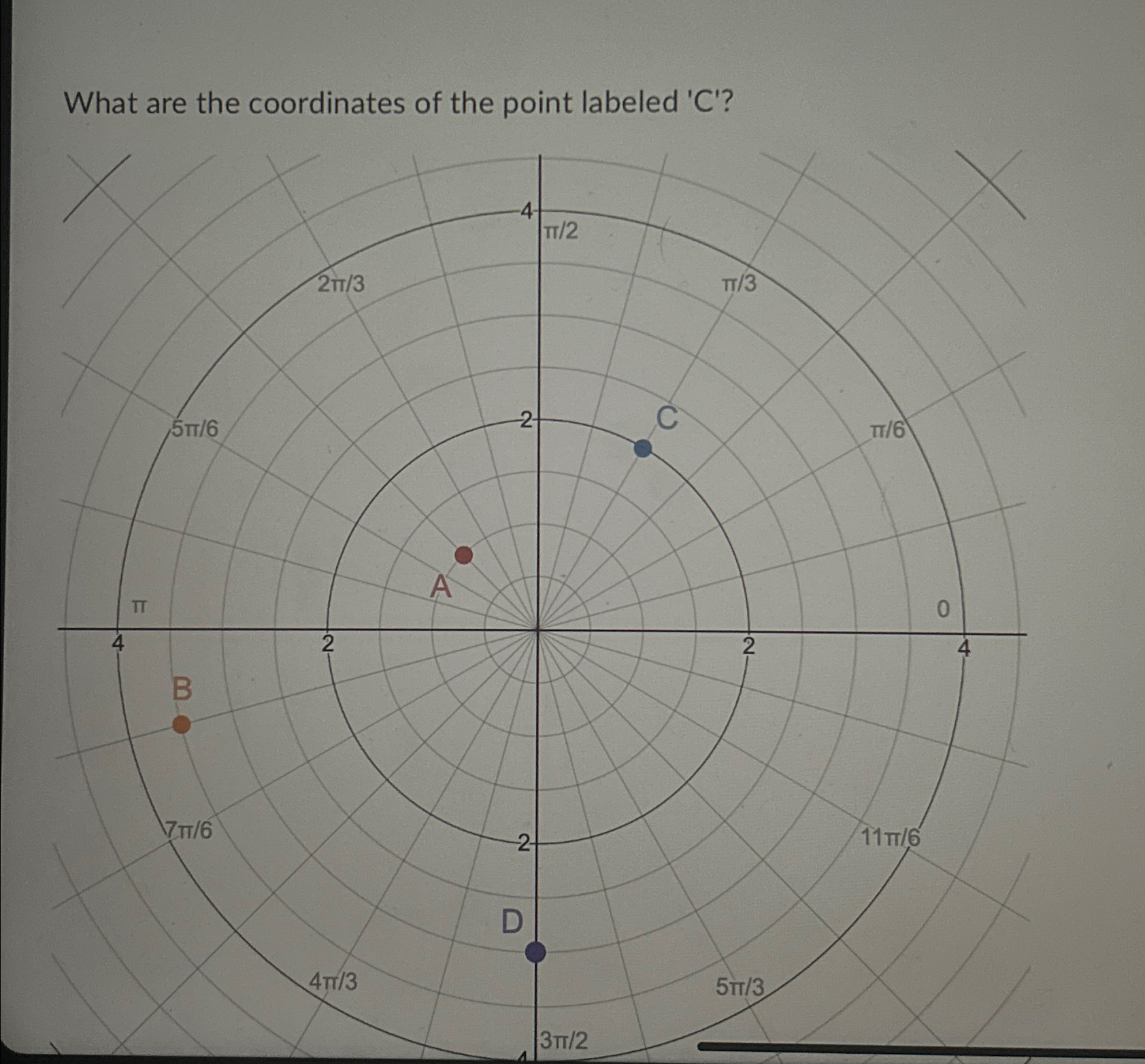 Solved What are the coordinates of the point labeled ' C '? | Chegg.com