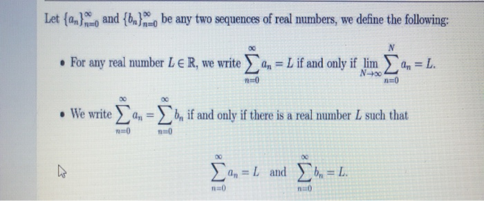 Solved Let An O And Ba M2o Be Any Two Sequences Of Re Chegg Com