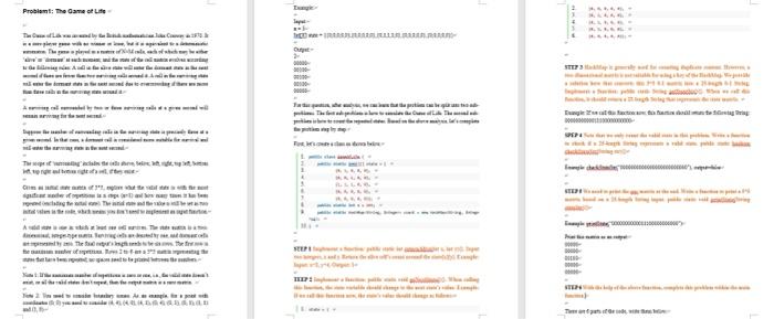 Solved Problemf: The dame of Life =Problem1: The Game of | Chegg.com