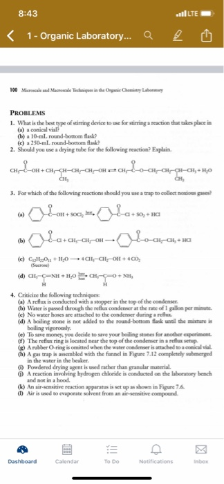 8 43 Ulte 1 Organic Laboratory Q U 100 Chegg Com