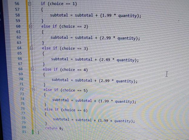 Solved Ch6/L27 Function Assigoment - C++ CODE Menu System | Chegg.com