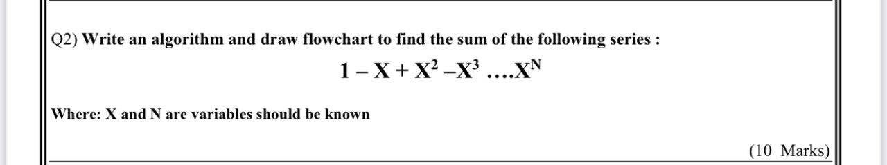 Solved (2) Write an algorithm and draw flowchart to find the | Chegg.com