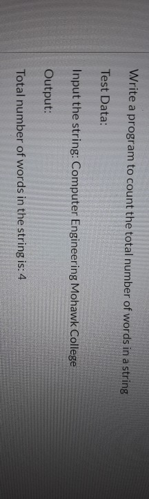 Solved Write a program to count the total number of words in | Chegg.com