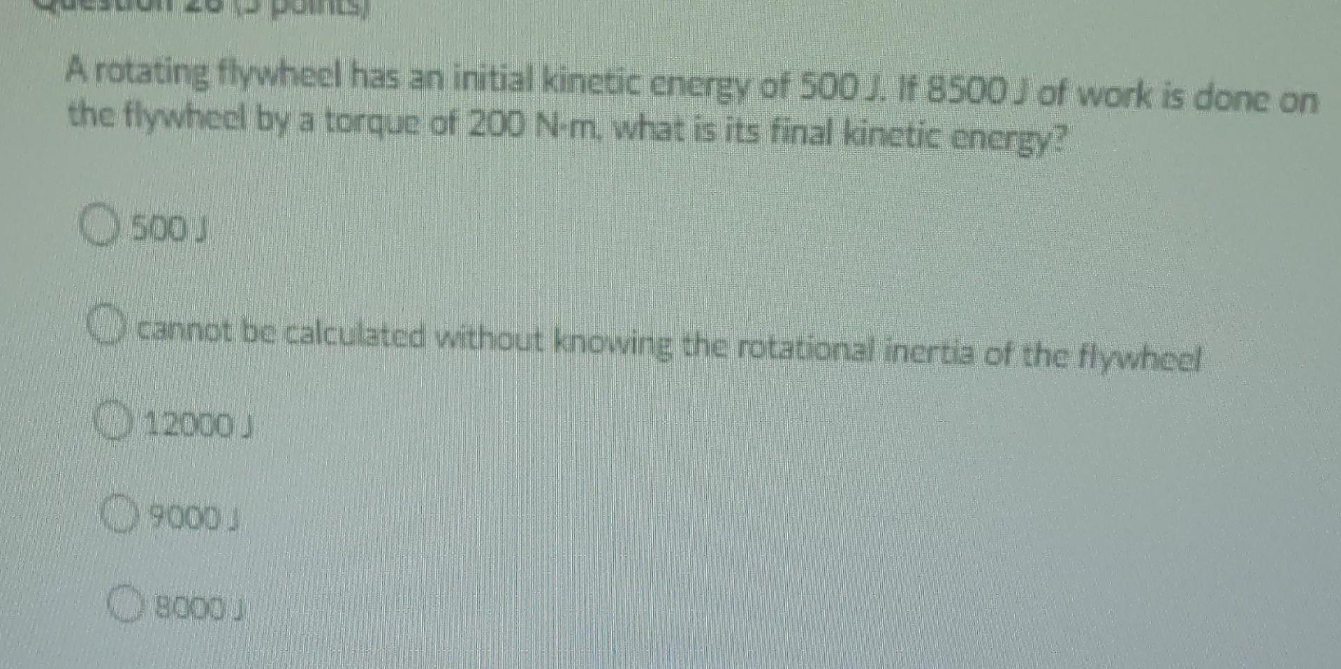 Solved A rotating flywheel has an initial energy of