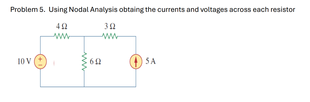 Node Analysis Problems Solved Problem 5. Using Nodal Analysis obtaing the currents | Chegg.com