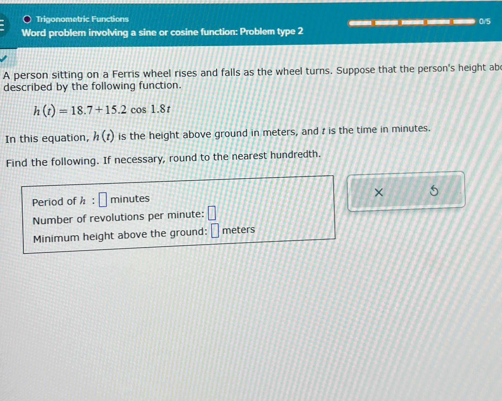 Solved Tiugonometuic FunctionsWord problem irvolving a sine | Chegg.com