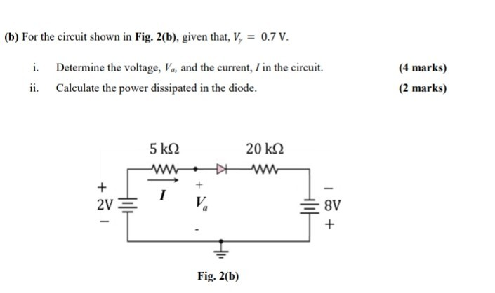 Solved (b) For The Circuit Shown In Fig. 2(b), Given That, | Chegg.com