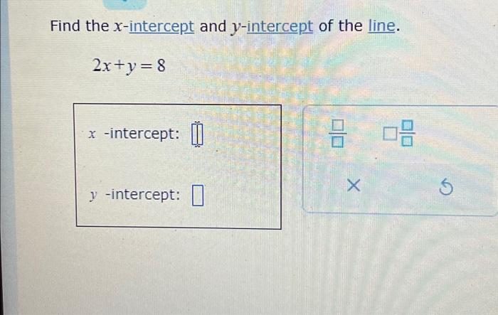 Solved Find the x-intercept and y-intercept of the line. | Chegg.com