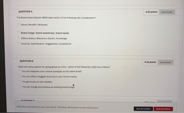 Solved QUESTION 5 6.25 points Save Answer The Brand Asset | Chegg.com