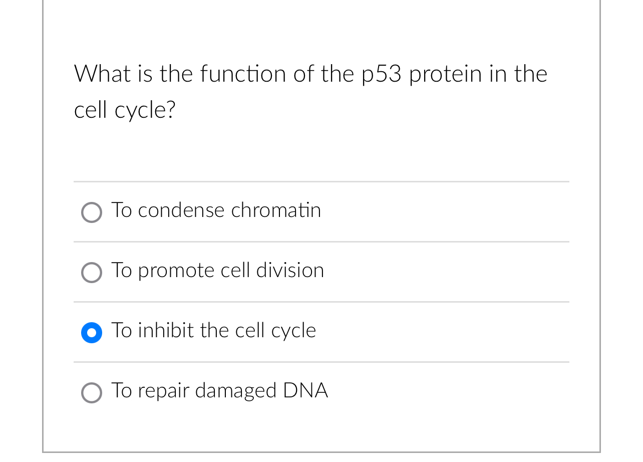 Solved What is the function of the p53 ﻿protein in the cell Biology Diagrams