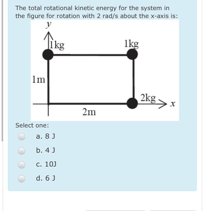 Solved The total rotational kinetic energy for the system in | Chegg.com