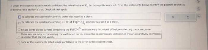 Solved A student performs an experiment to determine | Chegg.com