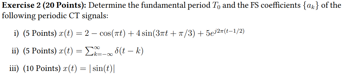 Solved Exercise 2 (20 ﻿Points): Determine the fundamental | Chegg.com