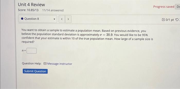 Solved You want to obtain a sample to estimate a population | Chegg.com