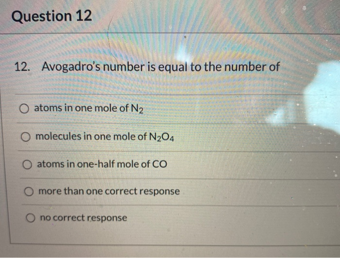 avogadro's number of atoms moles formula units is equal to one