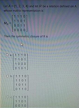 Solved Let A=(1, 2, 3, 4) And Let R Be A Relation Defined On | Chegg.com