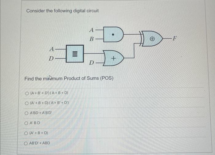 Solved Consider The Following Digital Circuit Find The | Chegg.com