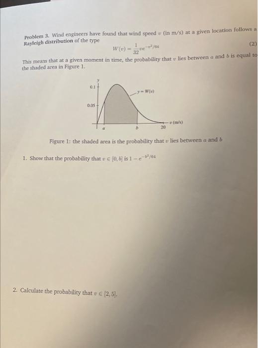 Solved Problem 3. Wind engineers have found that wind speed | Chegg.com