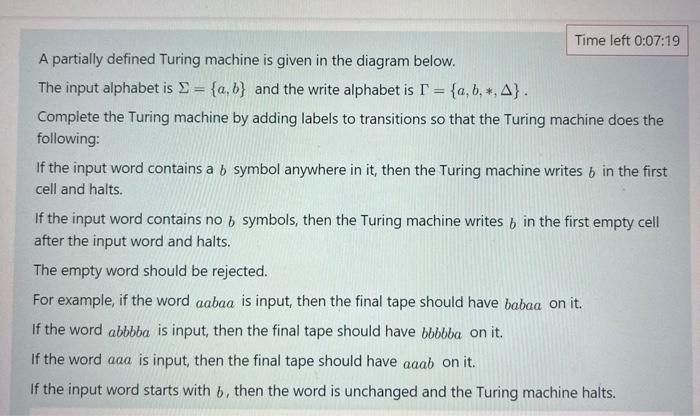 Solved 1 Start (b, B, R) 4 Halt (a, *, R) (V) (iv) 2 3 (ii) | Chegg.com