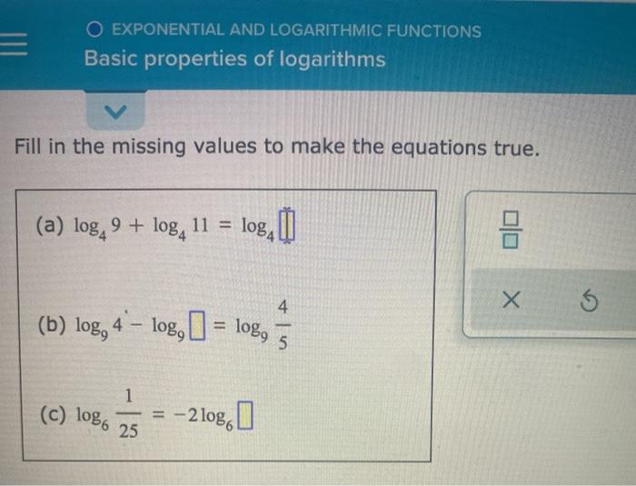 Solved O EXPONENTIAL AND LOGARITHMIC FUNCTIONS Basic | Chegg.com