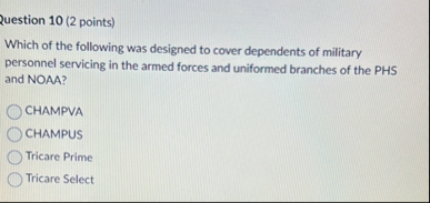Solved Question 10 (2 ﻿points)Which of the following was | Chegg.com