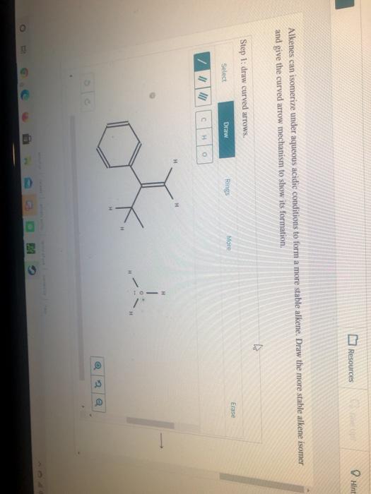 Solved Resources Hint Alkenes can isomerize under aqueous | Chegg.com