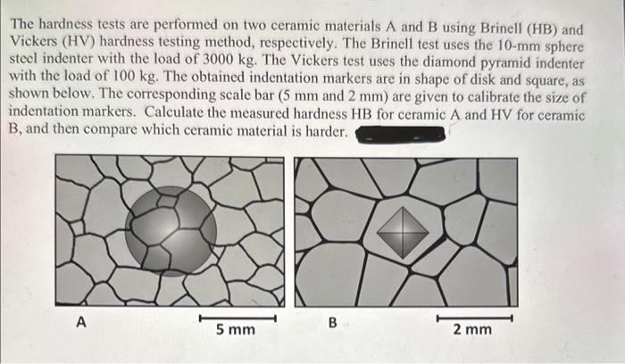 Solved The Hardness Tests Are Performed On Two Ceramic | Chegg.com