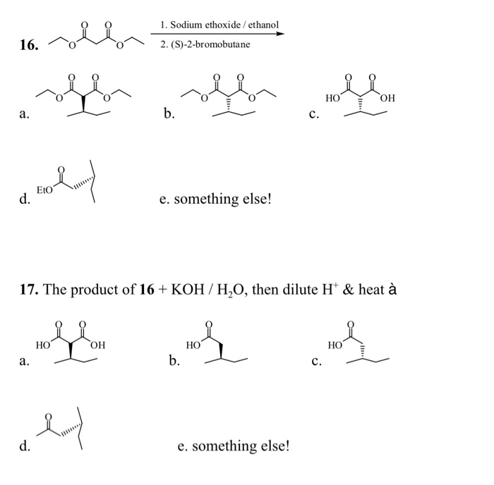 Solved 1 Sodium Ethoxide Ethanol 2 S 2 Bromobutane Chegg Com