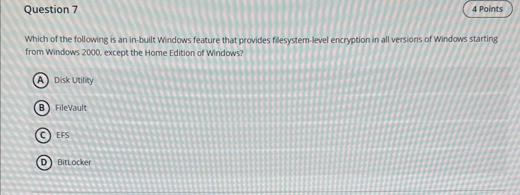 Solved Question 7Which of the following is an inbuilt