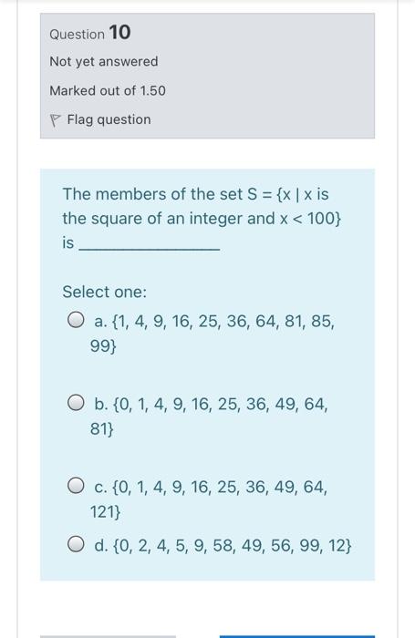 Solved Question 10 Not yet answered Marked out of 1.50 P | Chegg.com