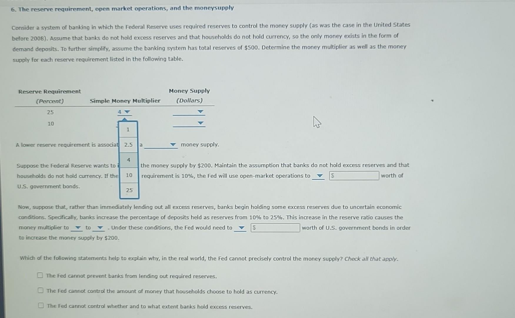 Solved Consider A System Of Banking In Which The Federal | Chegg.com