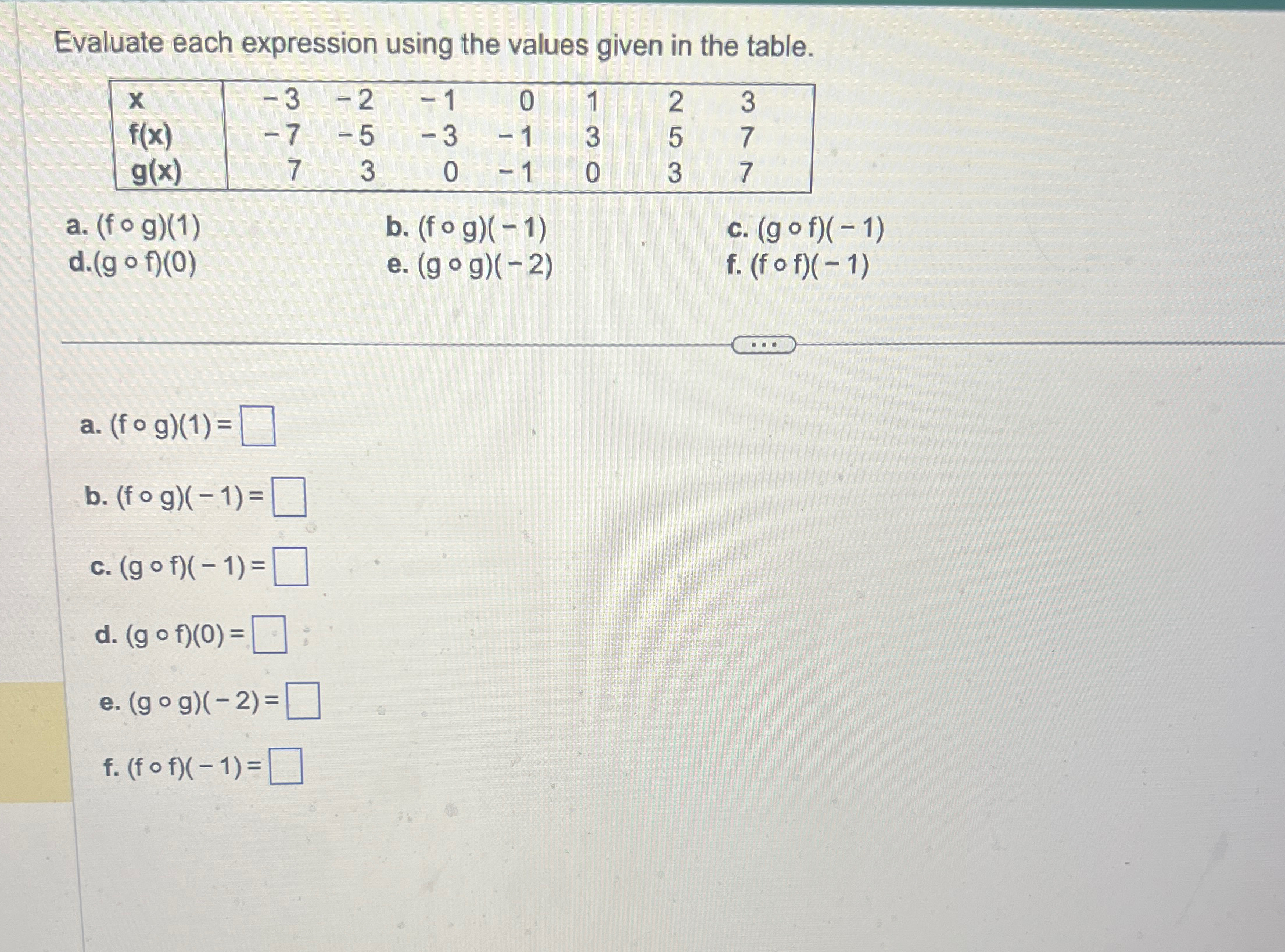 Solved Evaluate each expression using the values given in | Chegg.com