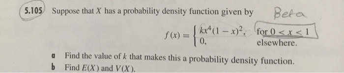 Solved ( 5.105 Suppose that X has a probability density | Chegg.com
