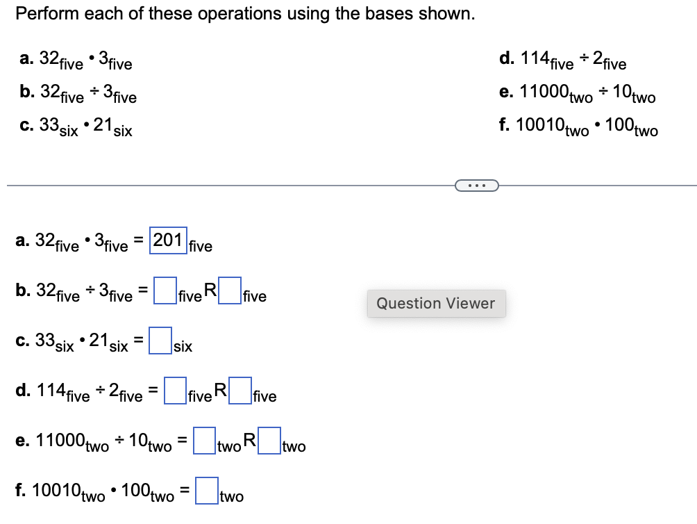 Solved Perform each of these operations using the bases | Chegg.com